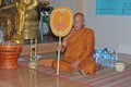 Buddhist monk is preaching to people. Royalty Free Stock Photo